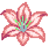 [Hair Pin] - Red Pink Pixel Flower Lily