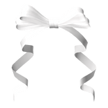 Hair Ribbon Bow White Satin Cutesy Dolly Pony Cute