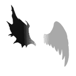 Half Devil Half Celestial Wings Black and White