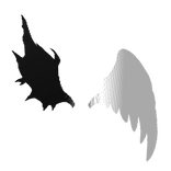 Half Devil Half Celestial Wings Black and White