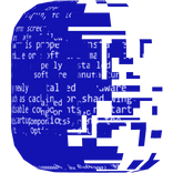 Half Face Glitch Blue Screen (Animated)