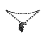 Half Skull Antique Silver Chain