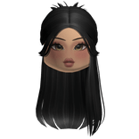 Half Up Black Hair w/ Makeup