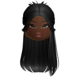 Half Up Black Hair w/ Makeup