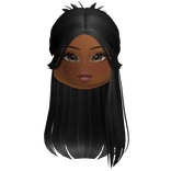 Half Up Black Hair w/ Makeup