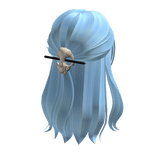 Half up half down hair w/ skull clip in blue