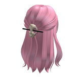 Half up half down hair w/ skull clip in pink