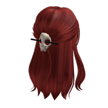 Half up half down hair w/ skull clip in red