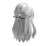 Half up half down hair w/ skull clip in white