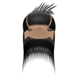 half up rockstar spiked out hair in black