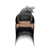 half up rockstar spiked out hair in black