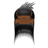 half up rockstar spiked out hair in black