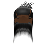 half up rockstar spiked out hair in black