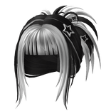 🍀Half Up Spiky Hair (Black/White)