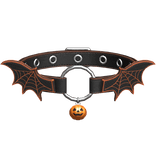 Halloween Choker w/ Bat Wings + Pumpkin