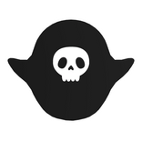 Halloween Cute Anime Ghost Pet (Black & White) [L]