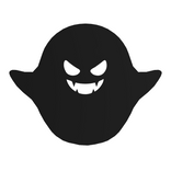 Halloween Cute Anime Ghost Pet (Black & White) [L]