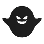 Halloween Cute Anime Ghost Pet (Black & White) [L]