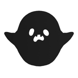 Halloween Cute Anime Ghost Pet (Black & White) [L]