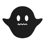 Halloween Cute Anime Ghost Pet (Black & White) [L]