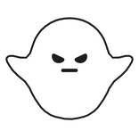 Halloween Cute Anime Ghost Pet (White & Black) [L]