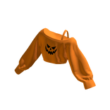 Halloween Off Shoulder Oversized Shirt Cropped