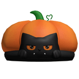 halloween pumpkin cat beret