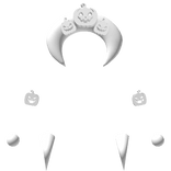 Halloween Pumpkins White Piercing