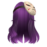  Halloween Purple Hair with Jason Mask