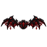 Halloween red big wings w skulls & cross on middle
