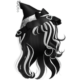 halloween swirly witch hair - black and white