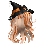 halloween swirly witch hair w/ - orange and blonde