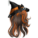 halloween swirly witch hair w/ - orange and brown