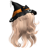 halloween swirly witch hair w/ orange hat -blonde