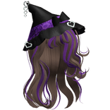 halloween swirly witch hair w/ - purple and brown