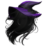 Halloween Witchy Windy Anime Hair in Black