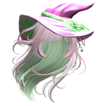 Halloween Witchy Windy Anime Hair in Pink & Green