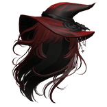 Halloween Witchy Windy Anime Hair in Red & Black