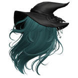 Halloween Witchy Windy Anime Hair in Teal