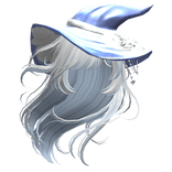 Halloween Witchy Windy Anime Hair in White & Blue