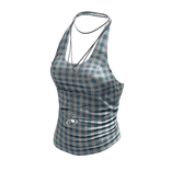 Halter + Layered Necklace (Plaid)