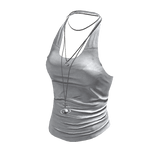 Halter + Layered Necklace (White)