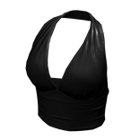 Halter Neck Top Black Hem Baddie Knot Tee Shirt