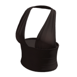 Halter Neck Top Brown Hem Baddie Knot Tee Shirt