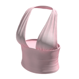 Halter Neck Top Pink Hem Baddie Knot Tee Shirt Y2K