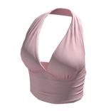 Halter Neck Top Pink Hem Baddie Knot Tee Shirt Y2K