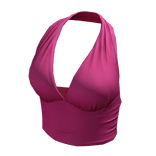 Halter Neck Top Pink Hem Baddie Knot Tee Shirt Y2K