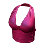 Halter Neck Top Pink Hem Baddie Knot Tee Shirt Y2K