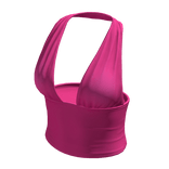 Halter Neck Top Pink Hem Baddie Knot Tee Shirt Y2K