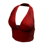 Halter Neck Top Red Hem Baddie Knot Tee Shirt Y2K